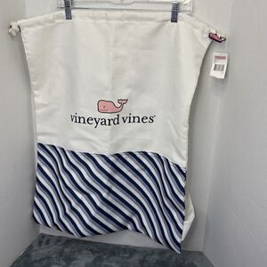 Vineyard Vines Laundry Bag With Strap Striped Whale Logo New